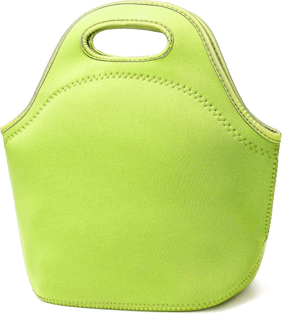 Neoprene Lunch Bag for Women Insulated Lunch Tote Bags Washable Lunch Container Box for Work Picnic Lightweight Meal Prep Bags for Men (Green)