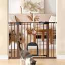 Babelio Baby Gate with Adjustable Cat Door, CatPrivilege III, 29-43"