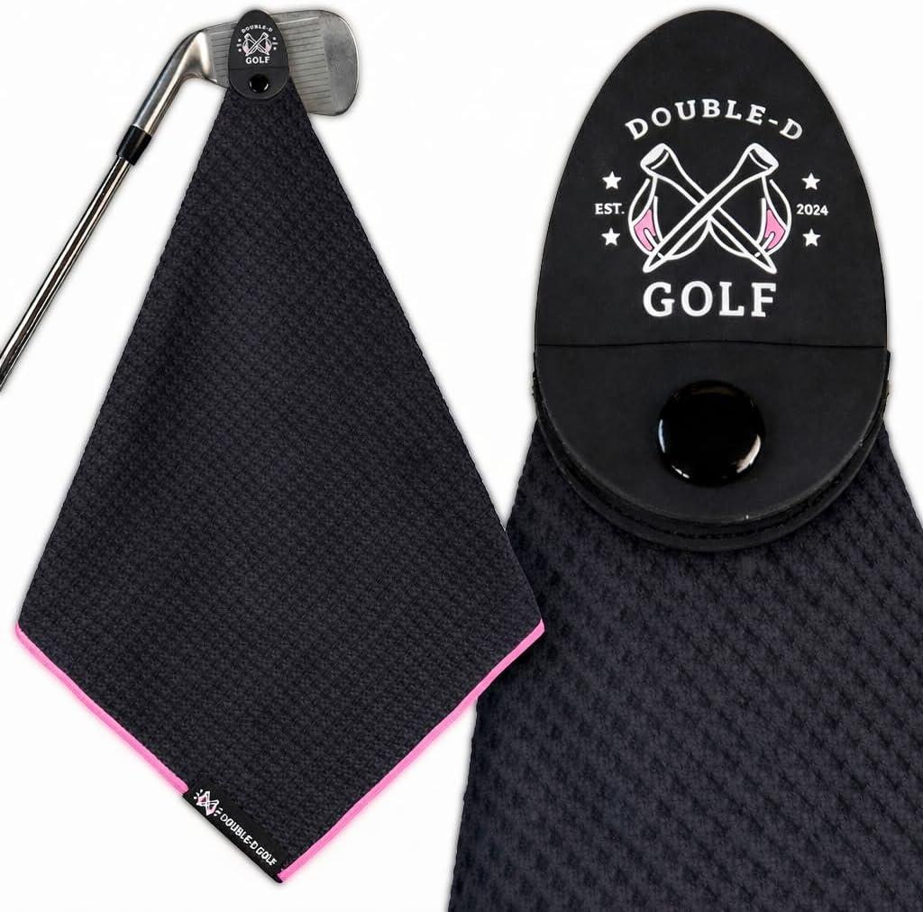 Double-D Golf Magnetic Golf Towel Supporting Breast Cancer Research