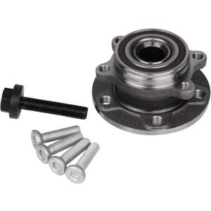 KUSATEC 513253 Front/Rear Wheel Bearing and Hub Assembly Compatible with Audi A3 Q3 TT Quattro, VW Jetta Passat Golf GTI Beetle Tiguan CC Eos Rabbit, 5-Lug Bolts w/ABS