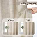Beige Sheer Curtains 120 Inches Long with Pinch Pleat,Back Tab Pleated Drapes Hooks Thick Linen Textured Boho Farmhouse Extra Long 120 Inch Curtain for Dining Bedroom 42 Inch Wide Each Panel