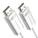 10K 8K Fiber Optic HDMI 2.1 Cable 50ft, Long HDMI Cable White Super Flexible 48Gbps, 8K60Hz & 4K120Hz, Support Dolby, HDCP 2.2&2.3, HDR 10, Compatible with Blu-ray Roku LG PS5 PS4 Xbox RTX