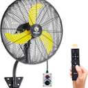 FUGOO 20'' Outdoor Quiet Remote Control Oscillating Wall Mount Fan,All Sealed BLDC Motor,4 Speed Waterproof Outdoor Fan With Remote, Heavy Duty Industrial Wall Fans for House,Patios,Garage,Warehouse