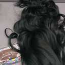 MINSEEYOO Dark Green Wig with Bangs for Women Long Dark Green Wavy Wigs 26 Inch Green Wigs Natural Looking Heat Resistant Synthetic Wig for Daily Party Use : Beauty & Personal Care