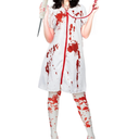 Zhanmai Halloween Zombie Nurse Costume for Ladies - Horror Party Accessory (Medium)