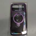 CASEKOO Purple Glossy for iPhone 17 Pro Max Case with 360 Spin Magnetic Stand [Fit for MagSafe][17FT Military Protection] Slim Polished Frame Titanium Alloy Sturdy Stand 6.9", Purple