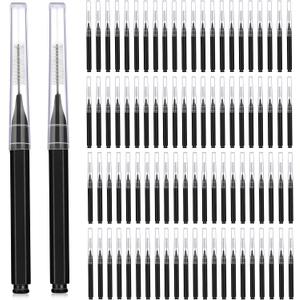 Patelai 100 Pieces Braces Brush for Cleaner Interdental Brush Toothpick Dental Tooth Flossing Head Oral Dental Hygiene Flosser Toothpick Cleaners Tooth Cleaning Tool (Black)