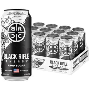Black Rifle Energy Wild Frost Zero Sugar Energy Drink, 200mg Caffeine, 16 fl oz can (Pack of 12) (EXP 05/13/26)
