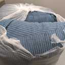 Puncuntex Dusty Blue Throw Pillow Covers 1818 Inches Set of 2 Corduroy Boho Decorative Soft Square Striped Cushion Covers for Couch Sofa Living Room 4545CM