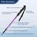 TheFitLife Nordic Walking Trekking Poles - 2 Sticks with Anti-Shock and Quick Lock System, Telescopic, Collapsible, Ultralight for Hiking, Camping, Mountaining, Backpacking, Walking, Trekking (Black)