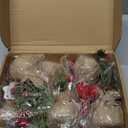 winemana 6 Pcs Mini Christmas Tree Table Decorations, 8" Small Artificial Trees with Red Berries Pine Cone Greenery Tabletop Centerpiece for Home Office Room Holiday Decorations