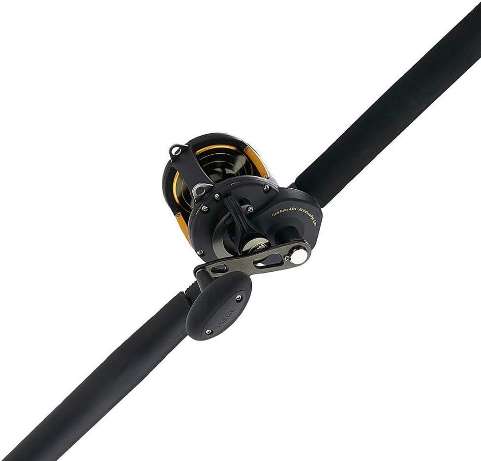 PENN 7' Squall II Lever Drag Fishing Rod & Size 60 Reel Combo, Heavy Power, Fast Action, Right Handle Position, Full Graphite Body and Sideplate Construction