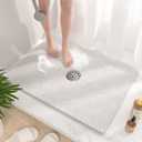 Shower Mat Non Slip 32 x 24 inch: Loofah Anti Slip Shower Mat,Non Slip Bathtub Mat for Inside Shower,Quick Drying Shower stall mat with Drain Hole in Middle,for Shower,Bathroom and Wet Areas