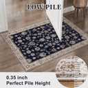 Tangsoo 5x7 Washable Area Rugs for Living Room Non Slip, Vintage Black Beige Floral Rug for Bedroom Laundry Office, Soft Low Pile Stain Resistance Retro Indoor Boho Carpet Mats for Dinning Room Mat