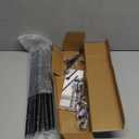 Curtain Rods for Windows 28 to 48 inch, Black Curtain Rod 2 Pack, 5/8" Diameter Metal Curtain Rod Set of 2 with Brackets, Splicing Adjustable Curtain Rod for Bedroom, Living Room, Kitchen, Black