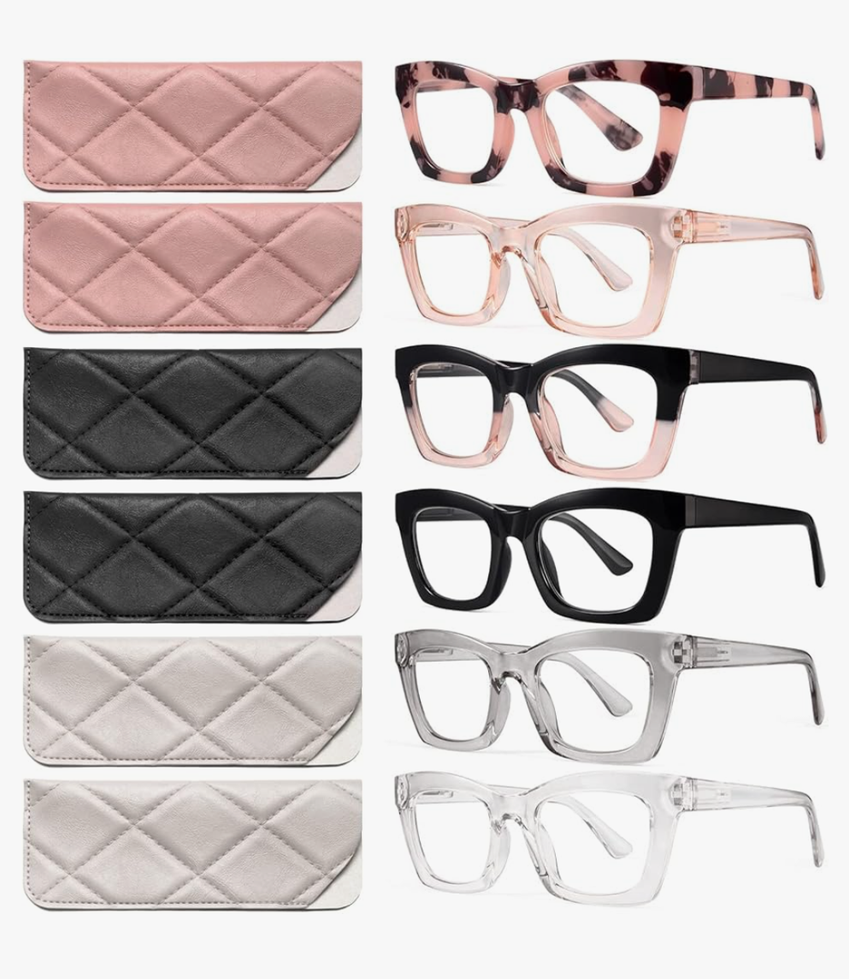 CCVOO Stylish Reading Glasses for Women, Eyeglasses, Blue Light Readers for Women, Computer Eye Glasses, Cheaters 0.0