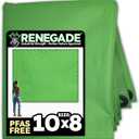 RENEGADE Industrial Tarp 10x8 ft Green  Heavy Duty, Waterproof, UV-Resistant, PFAS-Free  All-Purpose Tarpaulin for Construction, Outdoor Projects, Camping & Equipment