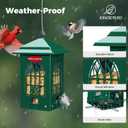 Kingsyard Squirrel Proof Bird Feeders for Outdoors with Weight-Activated Perches, 5 Lbs Capacity Large Metal Bird Feeder House for Small Wildbirds Cardinal Finch Bluebird, Weatherproof, Green