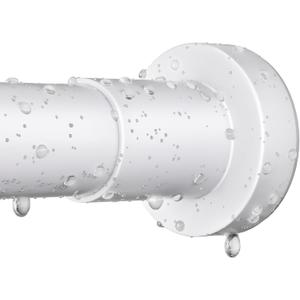 ZYRW Shower Curtain Rod 36-84 Inches (3-7ft) Non Rust Adjustable White Shower Rod Spring Tension Non Slip No Drilling Stainless Steel Shower Rods for Bathroom Window, White