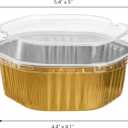 Frcctre 35 Pack 13 Oz Aluminum Foil Baking Cups with Lids, Disposable Hexagon Aluminum Foil Ramekins Cupcake Baking Pans Muffin Liners Cups Brownie Pudding Desserts Holders