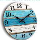 CHYLIN Wall Clock, 18 Inch Beach Wall Clocks Battery Operated, Coastal Ocean Themed Blue Clock Decor for Lake House, Home Clearance, Kitchen, Pool, Bathroom(18")