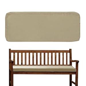 Outdoor/ Indoor Bench Cushion Cover 48 x 16 x 4 Inch, Waterproof Swing Pads and Loveseat Bench Seat Cushion Cover, Durable Memory Foam Cushions Cover with Dirt Fade Resistant, Replacement Cover Only, Tan