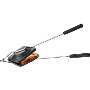 Sandwich Toaster, Non-Stick Aluminium & Stainless Steel, Black, Rectangular, 15.5 x 5.6 Inches, 0.52 Pounds