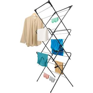 Foldable Clothes Drying Rack | Portable Collapsible Laundry Drying Rack | Use for Indoor & Outdoor | Space Saving | Black 54"x24"x17" | Easy to Assemble