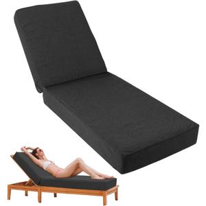 Outdoor Chaise Lounge Cushion 80"x26"x5.9", Waterproof 5.9" Extra Thickness Lounge Cushion with Removable Cover, Patio Lounge Chair Cushions for Outdoor Furniture, Charcoal Gray (1 Pack-80x26x5.9 Inches)
