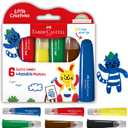 Faber-Castell Little Creatives Extra Jumbo Ultra Washable Markers for Kids - 6 Colors, Spring Craft Supplies, Art Supplies for Kids Toddlers, Preschool (Ages 3+)