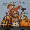Scarecrow Happy Fall Y'all Pumpkin Thanksgiving Halloween T-Shirt
, Size XL