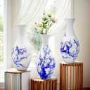 2 x 3D Puzzle Vase for Adults,160-Piece Unique Curved Plastic Flower Vase,House Warming Gift for Flower Arrangements and Home Decor, for Mom (Plum Blossom)