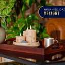 Comfify Bamboo Serving Trays Set of 3 Ottoman Trays for Food, Entertaining, and Decor Minimalist Brown Finish
