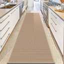 10ft Natural Jute Hallway Runner Rug Non Slip Washable, Rubber Backed Long Khaki Indoor Entryway Runner, Absorbent Kitchen Carpet Sink Rug