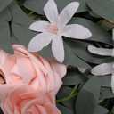 Lookein 6FT Flower Garland Eucalyptus Garland with Flowers Handcrafted Wreath for Wedding Centerpieces for Rehearsal Dinner Bridal Shower, Dusty Rose