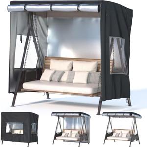 Outdoor Swing Cover,Patio Swing Chair Covers,Garden Hammock Glider Chair Cover,Can be Used Without Disassembly,Black (68x45x61)