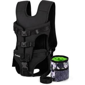 AAKRANA Dog Backpack Carrier for Small Dogs, Size M, Reinforced Bottom, 16.1"L x 11.8"W x 3.0"H