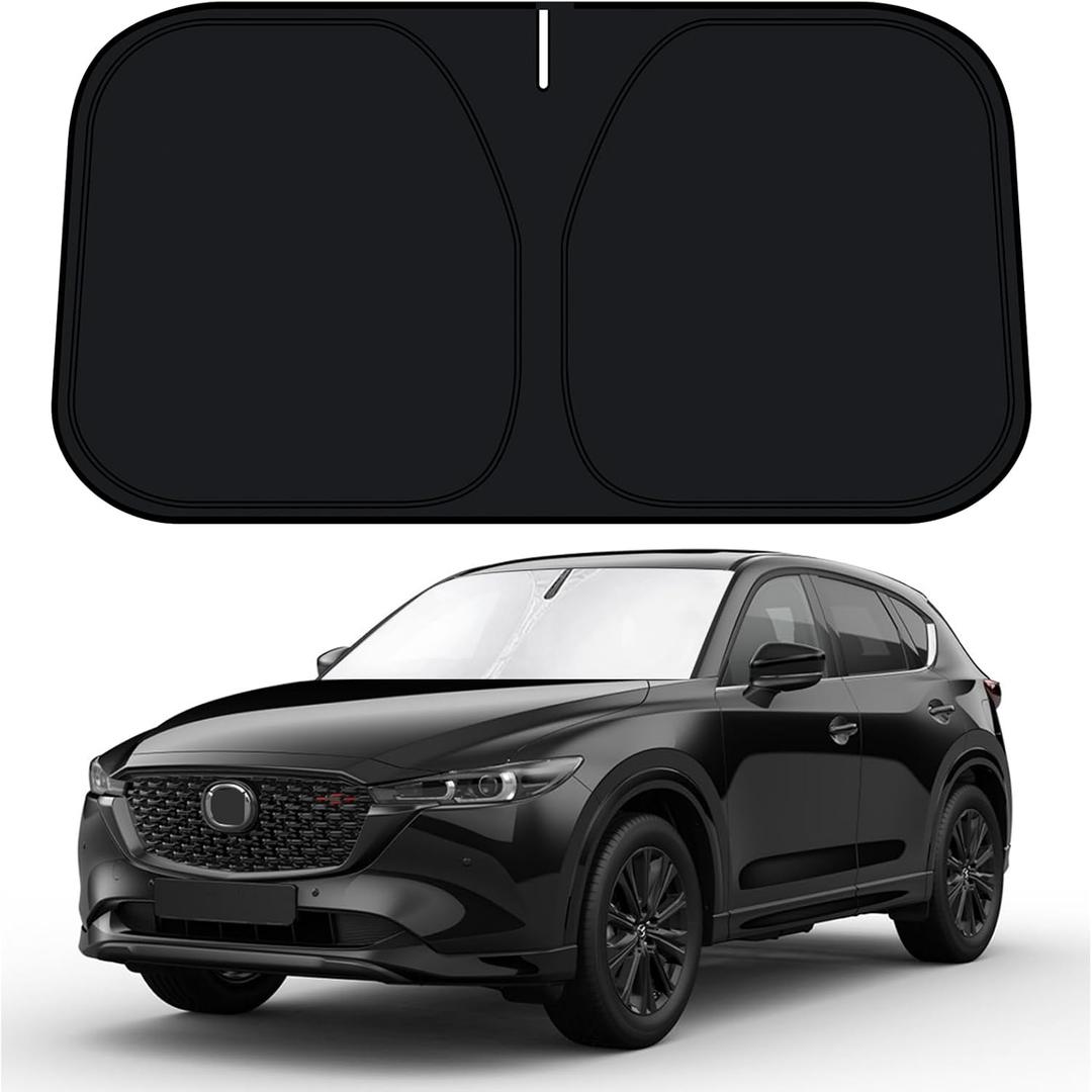 D-Lumina Windshield Sun Shade for Mazda CX-5 2017-2025 CX5 Accessories, Front Window Sunshade Sun Visor Protector Block UV Rays Heat, Foldable 2 Layers 210T Material