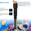 2 x PULACO 100Watt Aquarium Heater for 15-25 Gallon Fish Tank, Adjustable Submersible Heater Thermostat with Thermometer Strip and Suction Cup