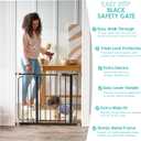 Regalo Safety 29-38.5" Baby Gate for Doorways & Bottom of Stairs, Pressure Mounted Baby Gate with Door for Babies, Toddlers & Pets, Tested & Safe for 30 Years, American Designed, American Owned, Black