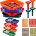 Maitys Coin Sorter Tray & Coin Sorter Tube, 4 Color Coded Coins Separator Trays and Sorters Tubes Bundle with 100 Pcs Assorted Coins Wrappers Rolls and 4 Trays