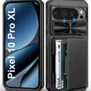 BXYJY for Google Pixel 10 Pro XL Case Wallet, Built-in Card Holder (4-5 Cards), Slide Camera Cover, Military Grade Drop, Rugged Heavy Duty Men Women Protective Phone Case for Pixel 10 Pro XL, Black