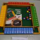Large Shut The Box Game Wooden for 4 Players - Math Games -Family Games for Kids and Adults - 14-inch Close The Box Game 12 Numbers - Family Board Games