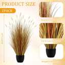 Jexine 2 Pieces 4 ft Artificial Tall Grass Plants Outdoor with Yellow Horsetail Reed Tall Artificial Grass Green Onions Plant Potted for Housewarming Gift House Garden Lobby Outdoor