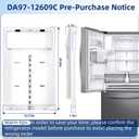 DA97-12609C Refrigerator Evaporator Cover, Upgraded DA97-12609C Assembly Compatible with Samsung Refrigerator Evaporator Models RF263BEAESR RF260BEAESR Series etc, Replace DA97-12609A, 3973492 etc