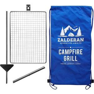 Campfire Grill  Small, Lightweight 304 Stainless Steel Cooking Grate for Camping, Hiking, Backpacking  Portable Campfire Cooking Grill for 12 People