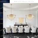 Modern Gold Crystal Chandeliers 35'' Large Chandeliers for High Ceiling Foyer K9 Crystal 6-Tier Luxury Chandelier 22-Light Round Ceiling Chandelier Light Fixtures for Staircase Entry Living Room