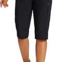 baleaf Women's 15" Hiking Shorts Long Bernuda Cargo Below The Knee Capris Lightweight Quick Dry Elastic Waist for Casual