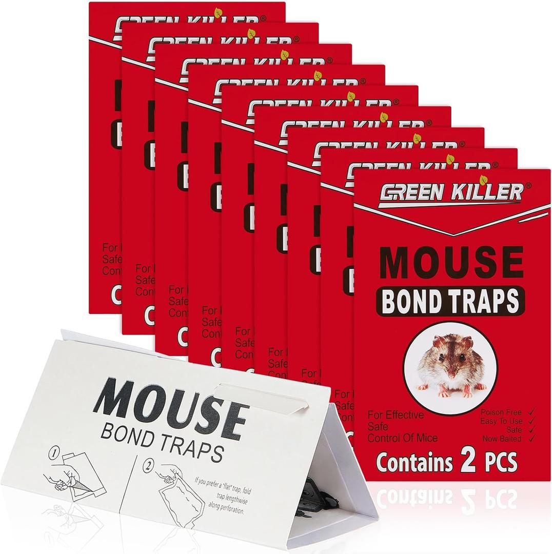 Qualirey 150 Pack Insect & Mouse Glue Traps, Non-Toxic Mouse Sticky Traps Pads Indoor for Home Garages Basements Attics, Adhesive Glue Boards for Rats Rodents Snake Bugs