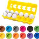 Driddle Color Matching Egg Toy - Color Recognition Learning Toy for Toddlers - Pretend Play - Preschool Game - Montessori Education - Easter Eggs